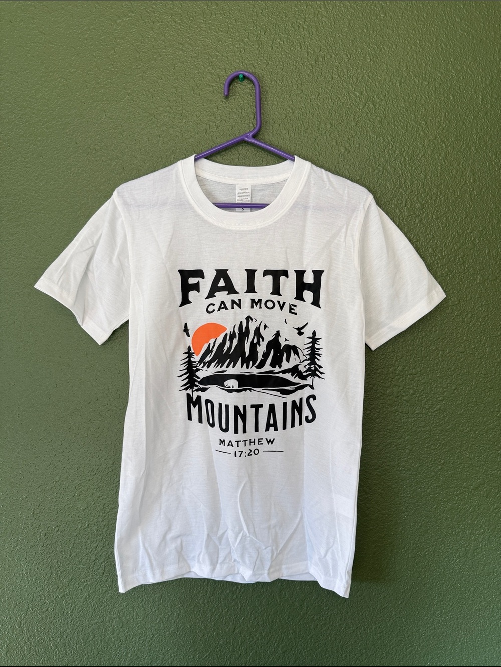Faith Can Move Mountains White Graphic Tee